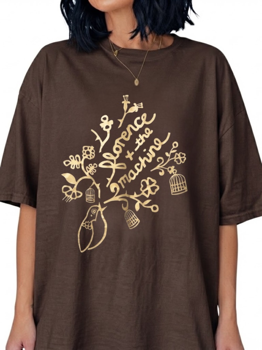 Florence and The Machine Bird Birdcages Floral Vines Indie Music Vintage T-Shirt